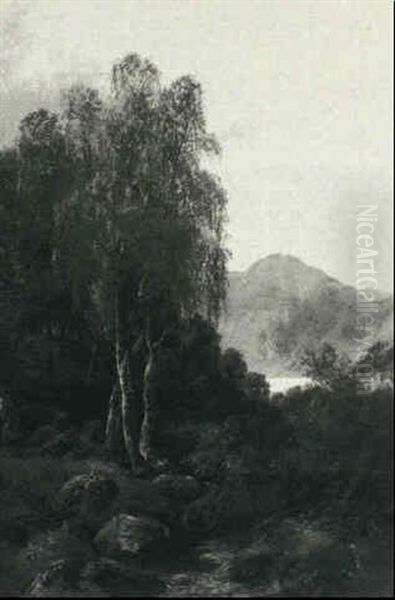 Mountain Dust Landscape With Stream Oil Painting by Clarence Roe