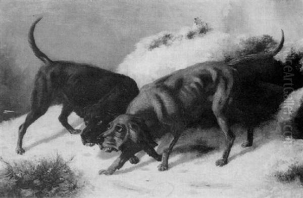 Catching The Scent Oil Painting by Robert Henry Roe