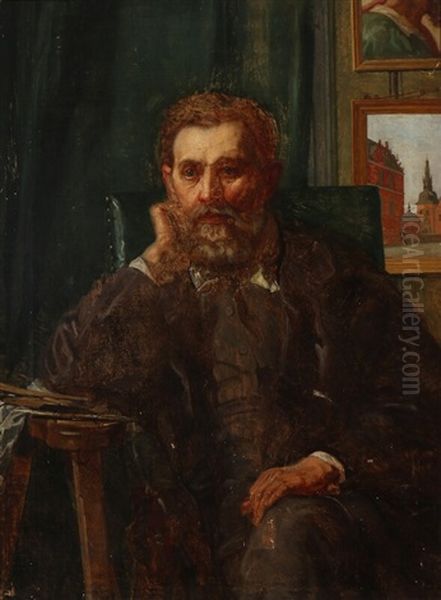 Portraet Af Maleren Jorgen Roed (1808-1888), Kunstnerens Fader Oil Painting by Holger Roed