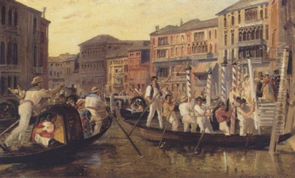 Roregatta I Venedig Oil Painting by Holger Roed