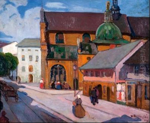 Widok Kosciola Oo. Karmelitow Na Piasku Oil Painting by Waclaw Borowski