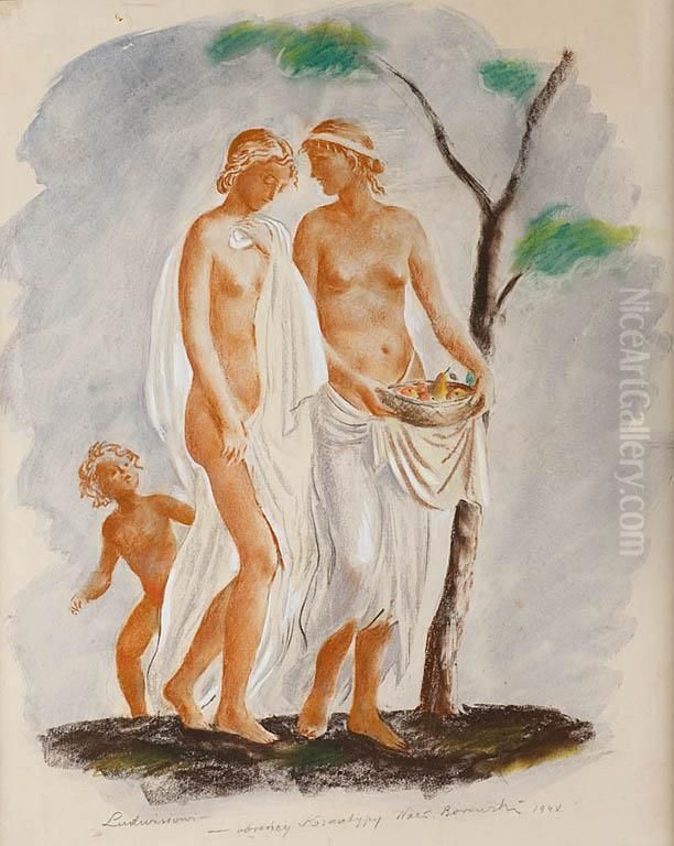 Wyjscie Z Raju Oil Painting by Waclaw Borowski