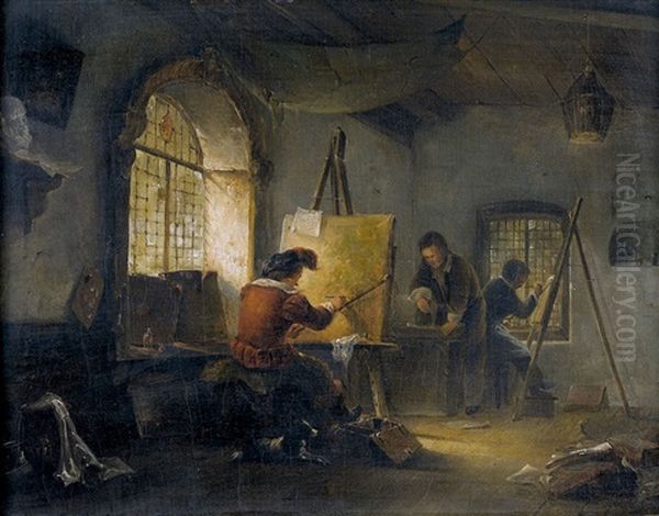 Historisches Atelierinterieur Oil Painting by Willem Roelofs