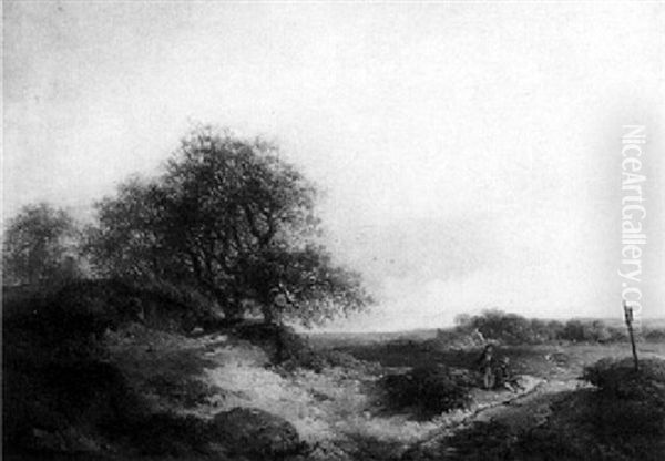 A Painter In A Landscape Oil Painting by Willem Roelofs