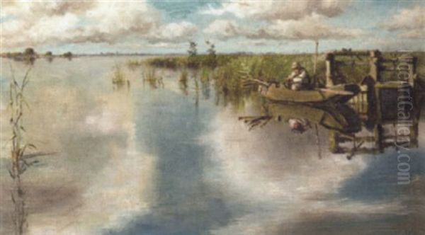 The Lone Fisherman Oil Painting by Willem Elisa Roelofs