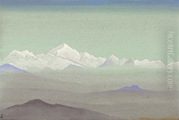 Himalayas Oil Painting by Nikolai Konstantinovich Roerich