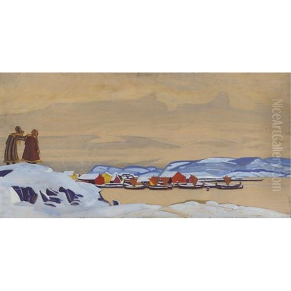 Not Gone Yet Oil Painting by Nikolai Konstantinovich Roerich