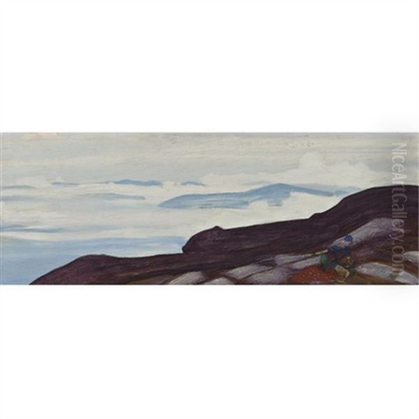 Refugees Oil Painting by Nikolai Konstantinovich Roerich