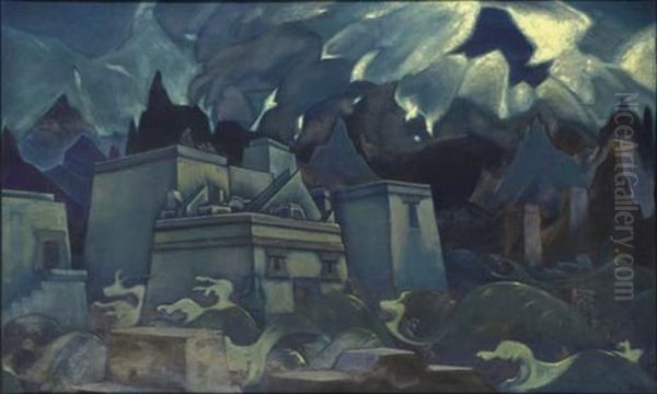 The Last Of Atlantis Oil Painting by Nikolai Konstantinovich Roerich