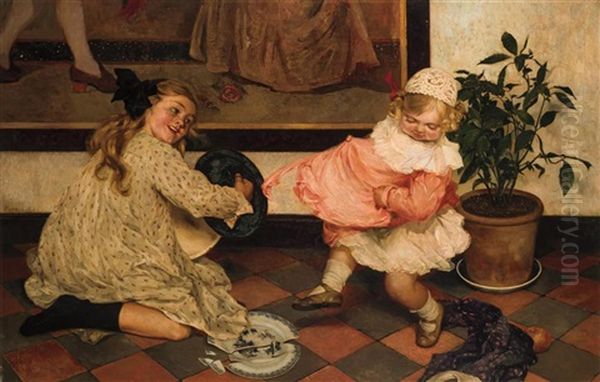 The Dance Lesson Oil Painting by Louis Albert Roessingh