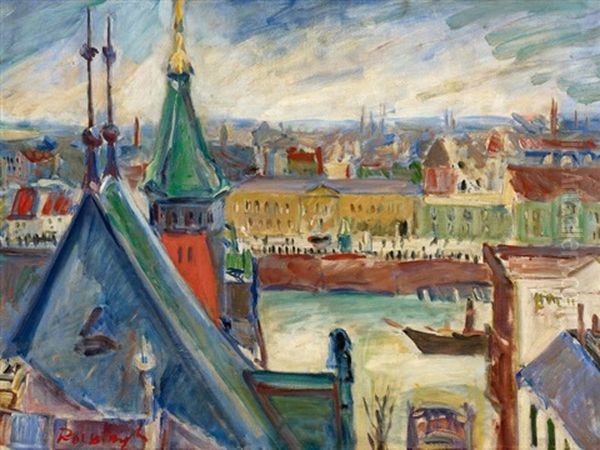 Partie In Gent Oil Painting by Louis Albert Roessingh
