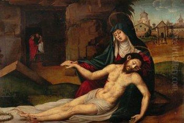 Piedad Oil Painting by Nicolas, Le Pere Borras