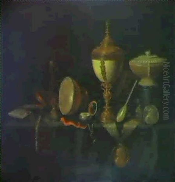 Nature Morte Au Hanap-oeuf D'autruche Oil Painting by Pieter Gerritsz van Roestraten