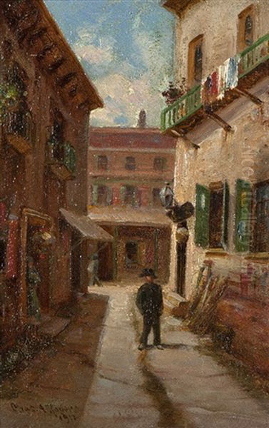 Ross Alley Oil Painting by Charles Albert Rogers