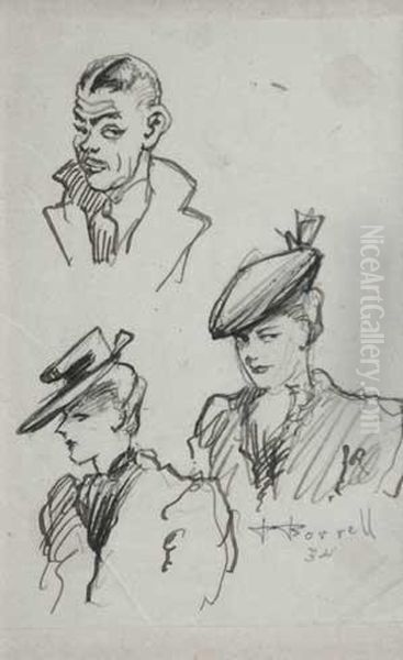 Personajes Oil Painting by Pere Borrell del Caso