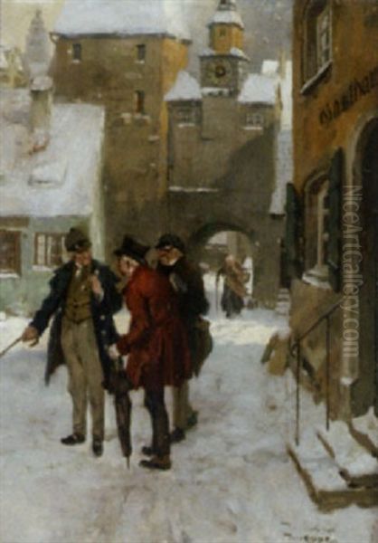 Gang Vom Schoppen Oil Painting by Wilhelm Roegge the Younger