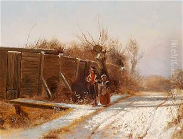 Vintereftermiddag. Motivet Fra Norrejylland Oil Painting by Frederik Rohde
