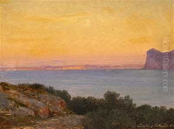 Udsigt Over Gardasoen Oil Painting by Frederik Rohde