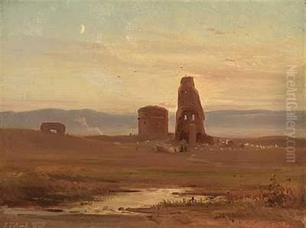 Fra Den Romerske Campagne Oil Painting by Frederik Rohde