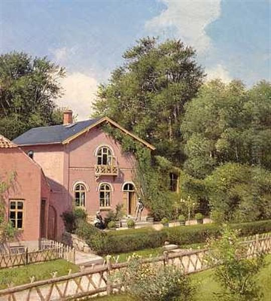 Maleren August Plums Villa I Fredensborg Oil Painting by Frederik Rohde