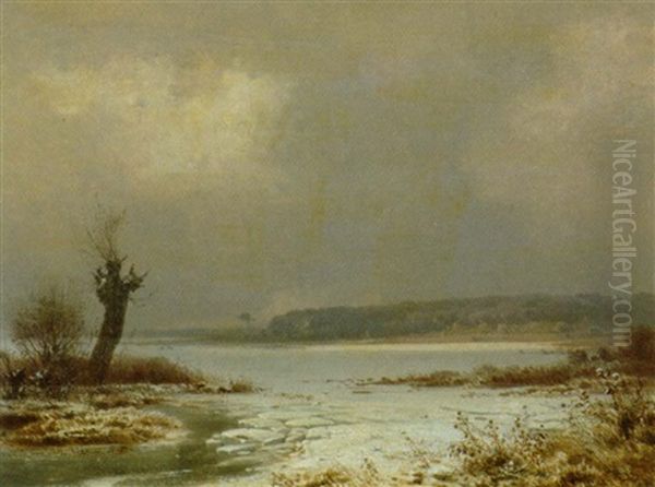 Udsigt Over Frossen So Oil Painting by Frederik Rohde