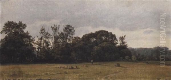 Dansk Sommerlandskab Oil Painting by Frederik Rohde