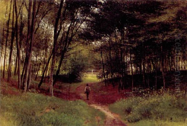 Studie Efter Naturen - Munkholmen Ved Mariager Oil Painting by Frederik Rohde