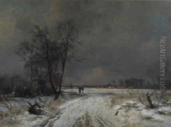 Vinterlandskap Oil Painting by Frederik Rohde