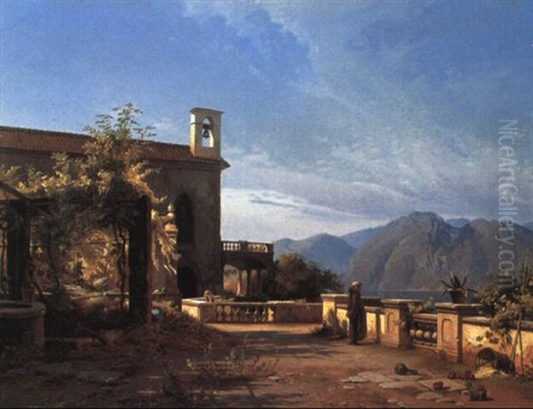 Terrasse Foran Et Kloster I Norditalien Oil Painting by Frederik Rohde