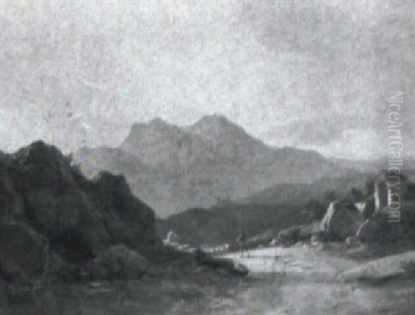 En Farhyrde I Sabinerbjergene Ved Olevano Oil Painting by Frederik Rohde