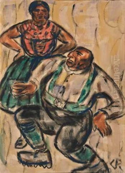 Tanzendes Bauernpaar Oil Painting by Christian Rohlfs