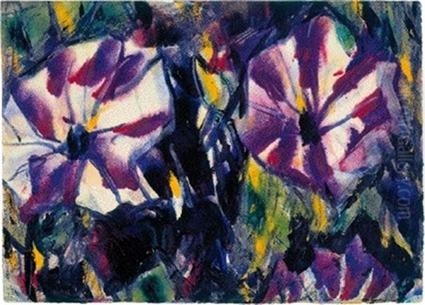 Petunien Oil Painting by Christian Rohlfs