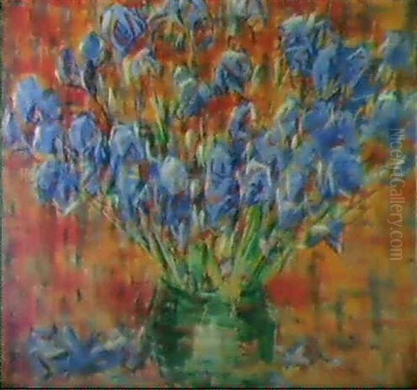 Grosser Irisstrauss Oil Painting by Christian Rohlfs