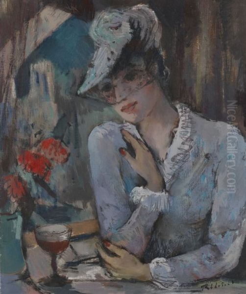 Frauenportrat Oil Painting by Wolf Roehricht