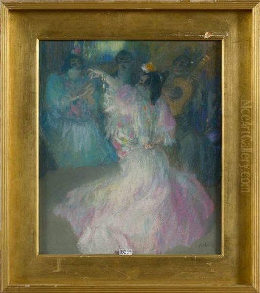 La Danseuse Espagnole Dans Un Cabaret Oil Painting by Pau Roig Cisa