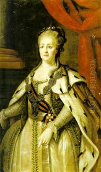 Portratt Av Katarina Ii Oil Painting by Fedor Rokotov