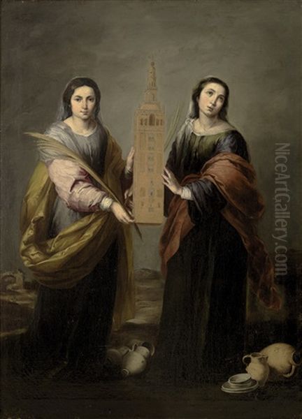 Santas Justa Y Rufina Oil Painting by Jose Roldan Y Martinez