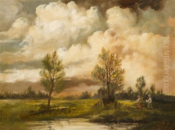 Winter Landscape Oil Painting by Viktor Rolin