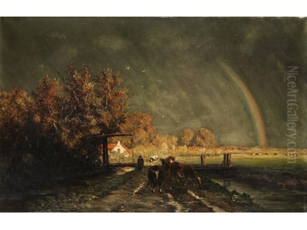 Landschaft Mit Regenbogen Oil Painting by Alfred Roloff