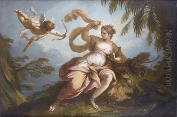 Diane Oil Painting by Jacques (Le Romain) Dumont