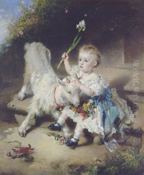 Der Beghehrte Blumenstraus Oil Painting by Anton Romako