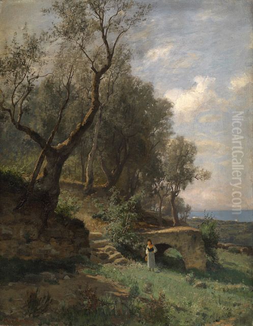 Italienische Landschaft Oil Painting by Max Wilhelm Roman