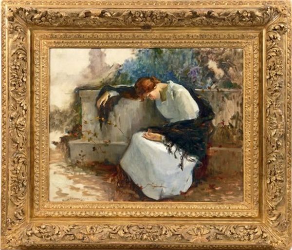 Melancolie Oil Painting by Leopoldo Romanach