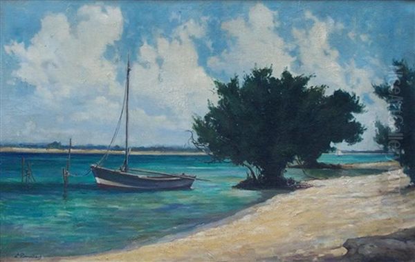 Marina Oil Painting by Leopoldo Romanach