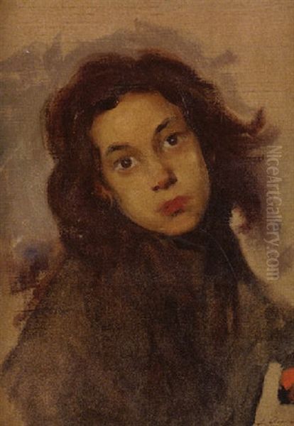 Nina Oil Painting by Leopoldo Romanach