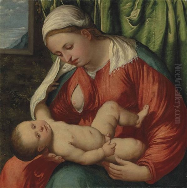 The Madonna And Child Oil Painting by Gerolamo Romanino