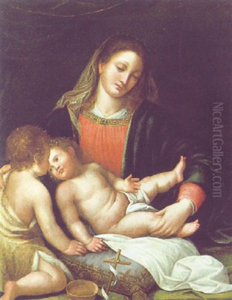 Madonna Mit Kind Oil Painting by Gerolamo Romanino