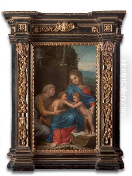 La Petite Sainte Famille Oil Painting by Giulio Romano (Orbetto)