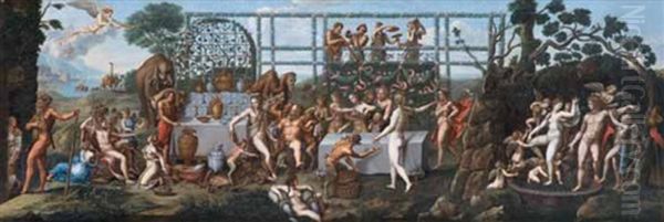 Il Convitto Degli Dei Oil Painting by Giulio Romano (Orbetto)