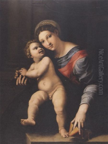 Madonna Con Bambino Oil Painting by Giulio Romano (Orbetto)